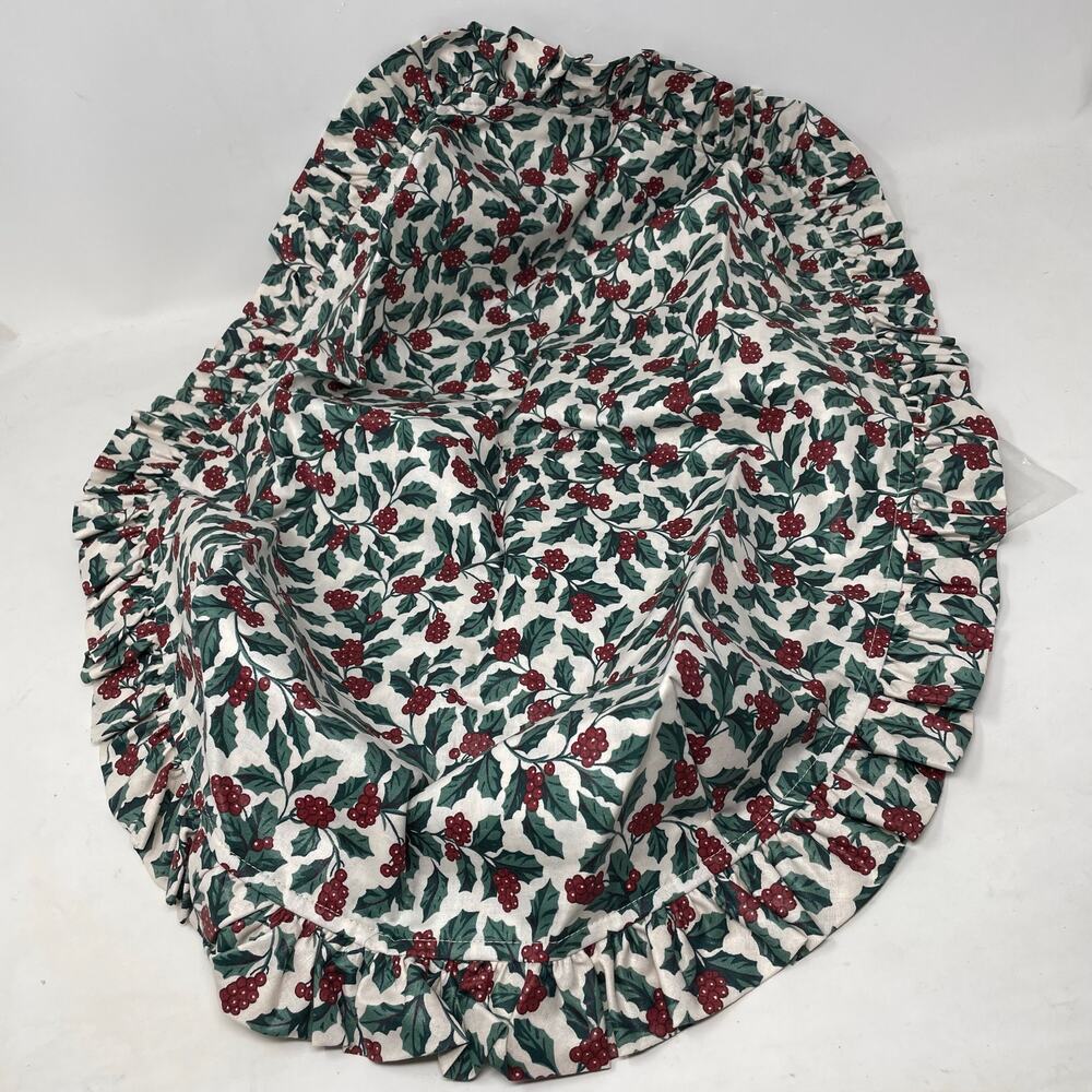 Vintage Longaberger Serving Tray Fabric Liner Lining Holly Christmas Holiday New